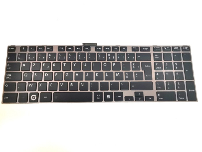 Tastatura Laptop, Toshiba, Satellite L855D, rama argintie