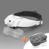 Lanterna Cap LED Handy cu Lupa Dubla 1-6x, 5 Lentile Intercambiabile, Unghi Reglabil, Banderola Ajustabila, Iluminare 2 LED
