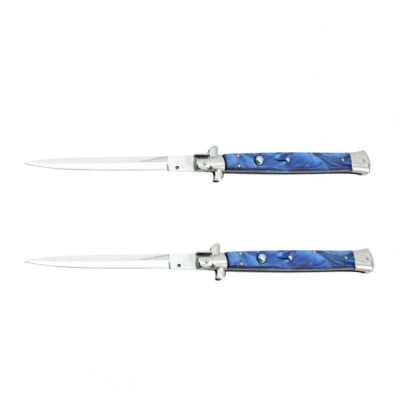 Set doua bricege automat Blue Marble, lamă stiletto, 23 cm foto