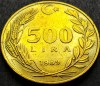 Moneda 500 LIRE - TURCIA, anul 1989 * cod 2617 A, Europa