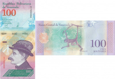 2018 (22 III), 100 Bol&amp;iacute;vares (P-106b) - Venezuela - stare UNC foto