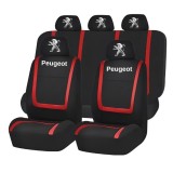 Set Huse Scaune Universale Compatibile cu Peugeot&ndash; Negru/Rosu