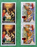 TIMBRE ROMANIA MNH LP1473/1998 Crăciun 92 supratipar BRĂDUȚ -Serie &icirc;n pereche