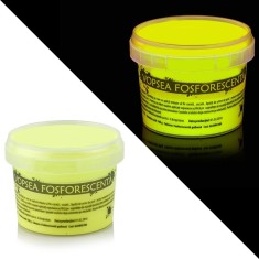 Vopsea glow in the dark fosforescenta care lumineaza galbena foto