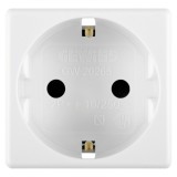 Priza Schuko Gewiss System GW20265, 16A, 2M, Standard German, Alb