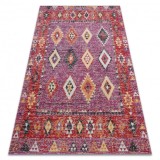 Covor modern MUNDO D7701 caro boho exterior roz / bej , 160x220 cm