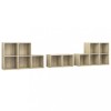 Set de dulapuri TV, 8 piese, stejar sonoma, lemn prelucrat