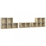 Set de dulapuri TV, 8 piese, stejar sonoma, lemn prelucrat