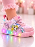 Cumpara ieftin Pantofi sport cu luminite, Model Cocktail, Piele ecologica, Fete, Roz (Marime