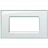 Placa ornament ,4 module, aquamarine, living light, BTICINO