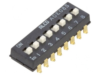Comutator DIP-SWITCH 8 Secțiuni ON-OFF 24VDC foto