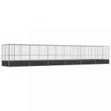 Cumpara ieftin Voliera de pasari cu extensie, argintiu, 1246x207x212 cm, otel
