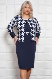 Rochie Gavis Stil Compleu Geometric - 50Marimea, Yves
