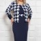 Rochie Gavis Stil Compleu Geometric - 48Marimea