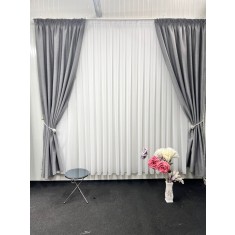 Draperie blackout pe textura de in, gri