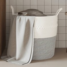 vidaXL Coș de depozitare, gri și alb, &Oslash;43x38 cm, bumbac 358486
