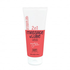 Massage &amp; Glide Gel - Ulei de masaj, căpșuni, 200 ml