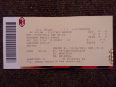 Bilet meci fotbal AC MILAN - ATLETICO MADRID (Europa League 19.02.2014) foto