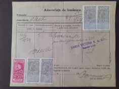 D12 Timbru fiscal Ferdinand pe document 1929 foto