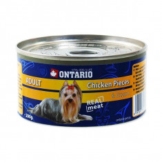 Conservă ONTARIO Adult pentru câini, bucăți de pui + pipote., 200g