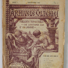 ARHIVELE OLTENIEI, ANUL I, NR.4, DECEMBRIE 1922