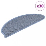 Cumpara ieftin Gossi covorase scari autoadezive, 30 buc. albastru 65x21x4 cm, sisal