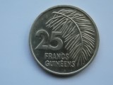 Moneda 25 Franci Guineea 1987, Africa, Colectie Numismatica