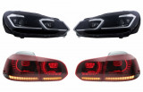 Faruri LED si Stopuri FULL LED VW Golf 6 VI (2008-2013) Facelift G7.5 Look Silver Semnalizare Secventiala LHD Performance AutoTuning