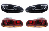 Faruri LED si Stopuri FULL LED VW Golf 6 VI (2008-2013) Facelift G7.5 Look Silver Semnalizare Secventiala LHD Performance AutoTuning, KITT