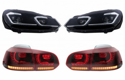 Faruri LED si Stopuri FULL LED VW Golf 6 VI (2008-2013) Facelift G7.5 Look Silver Semnalizare Secventiala LHD Performance AutoTuning foto