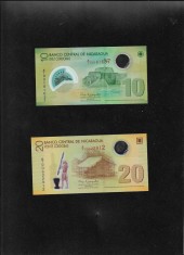 Nicaragua set 10 + 20 cordobas 2007 unc foto