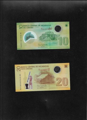 Nicaragua set 10 + 20 cordobas 2007 unc foto