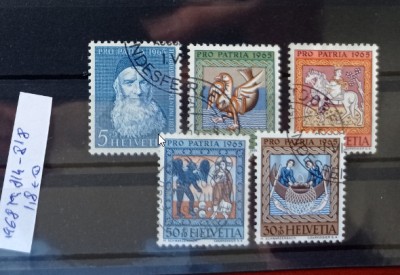 TS21 - Timbre serie - Elvetia - Helvetia 1968 Mi814-818 foto