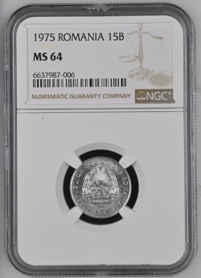 15 BANI 1975 UNC GRADATA NGC MS 64 foto
