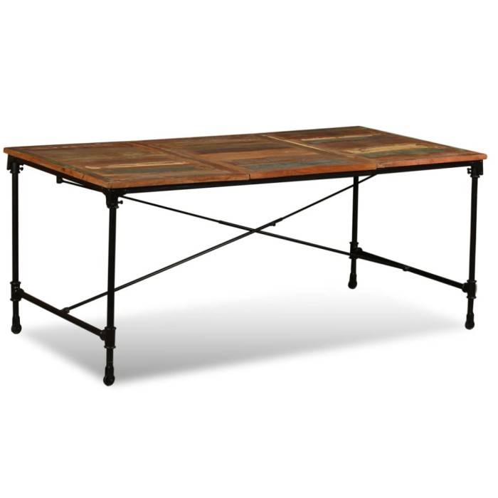 vidaXL Masă de bucătărie, 180 cm, lemn masiv reciclat