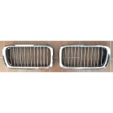 Grila radiator Bmw Seria 7 (E38), 04.1994-1998 stanga-dreapta, crom/crom/negru, 51138172279, 202205-3 SE POATE FOLOSI DOAR PARTEA CROMATA/CLEME RUPTE
