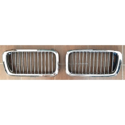 Grila radiator Bmw Seria 7 (E38), 04.1994-1998 stanga-dreapta, crom/crom/negru, 51138172279, 202205-3 SE POATE FOLOSI DOAR PARTEA CROMATA/CLEME RUPTE foto