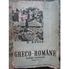 Studii istorice greco-romane D. Russo TOMUL II Fundatia Regele Carol II 1939