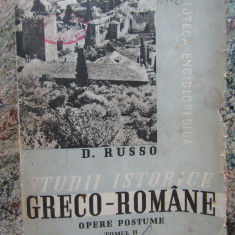 Studii istorice greco-romane D. Russo TOMUL II Fundatia Regele Carol II 1939