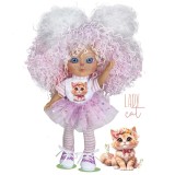 Papusa Nines D'Onil Dainty Lady Cat din vinil cu tematica pisicuta adorabila 28 cm