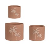 Cumpara ieftin Set 3 ghivece flori teracota maro crem Palm &Oslash;20x17,5h; &oslash;25x22h; &oslash;30x25h