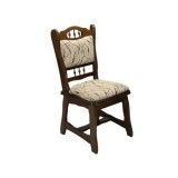 Scaun de living si bucatarie Euro, din lemn masiv fag, tapiterie stofa, 150 kg, lacuit, 95x47x42 cm, Nuc