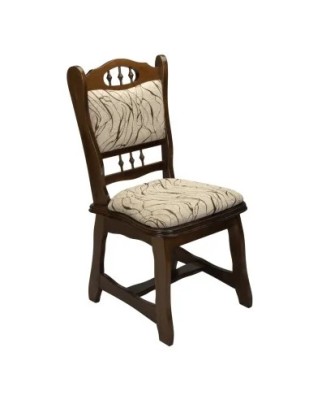 Scaun de living si bucatarie Euro, din lemn masiv fag, tapiterie stofa, 150 kg, lacuit, 95x47x42 cm, Nuc foto