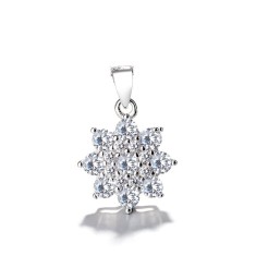 Pandantiv argint 925, JW1306, model floare, placat cu rodiu