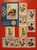 AJMAN, SPORT MEXIC BOXERI - COLIȚĂ iMPERF. + SERIE COMPLETĂ PERF./IMPERF. MNH