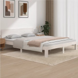 Cadru de pat, alb, 160x200 cm, lemn masiv de pin, vidaXL