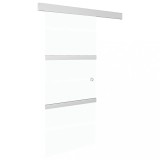 Cumpara ieftin Usa glisanta, argintiu, 90 x 212 cm, sticla ESG si aluminiu