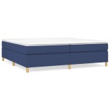 Cumpara ieftin Pat box spring cu saltea, albastru, 200x200 cm, textil