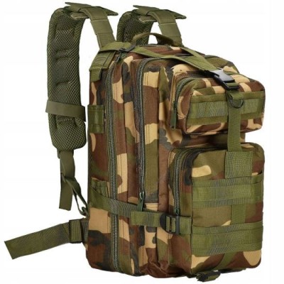 Ghiozdan/rucsac tactic, 4 compartimente, model Survival, camuflaj, verde si maro, 23x24x42 cm, Springos GartenVIP DiyLine foto