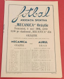 Program meci fotbal &quot;MECANICA&quot; ORASTIE - &quot;AURUL&quot; BRAD (04.05.1986)